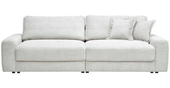 BIGSOFA in Cord Creme  - Creme/Schwarz, MODERN, Kunststoff/Textil (278/93/112cm) - Carryhome