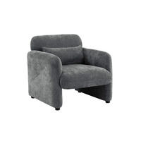 SESSEL in Samt Grau  - Schwarz/Grau, Design, Kunststoff/Textil (83/83/76cm) - MID.YOU