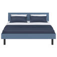 BETT 180/200 cm,  in Blau  - Blau/Schwarz, Design, Metall (180/200cm) - Xora