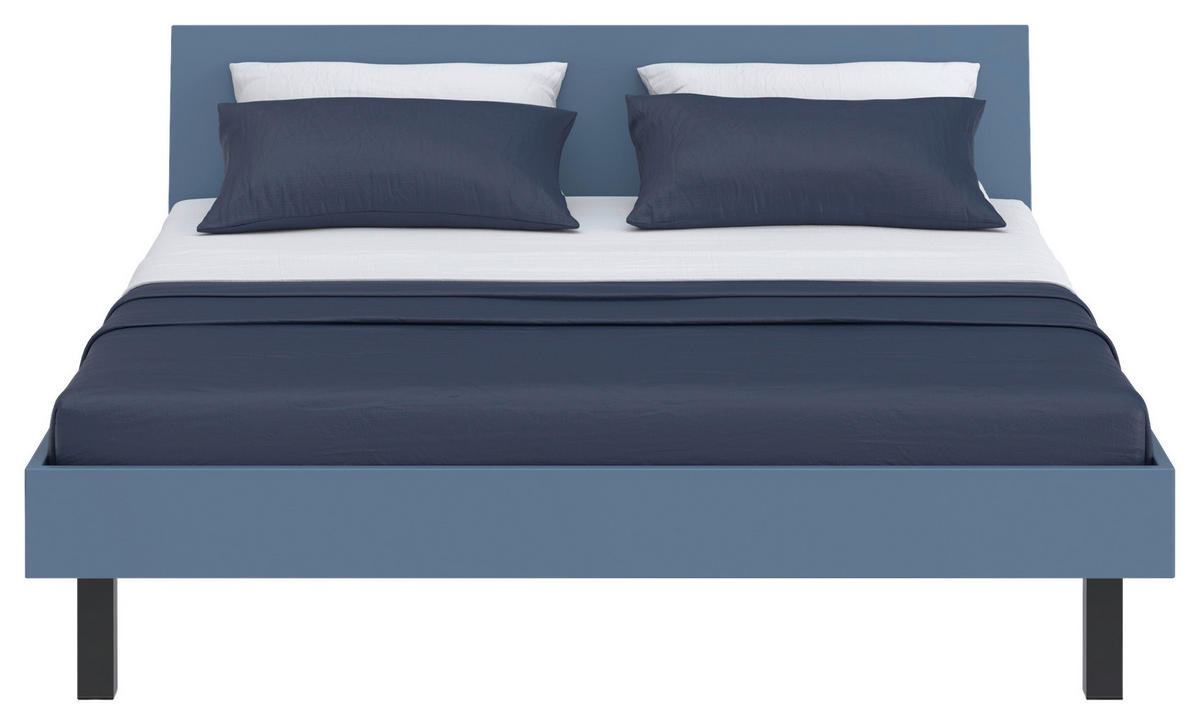 BETT 180/200 cm,  in Blau  - Blau/Schwarz, Design, Metall (180/200cm) - Xora