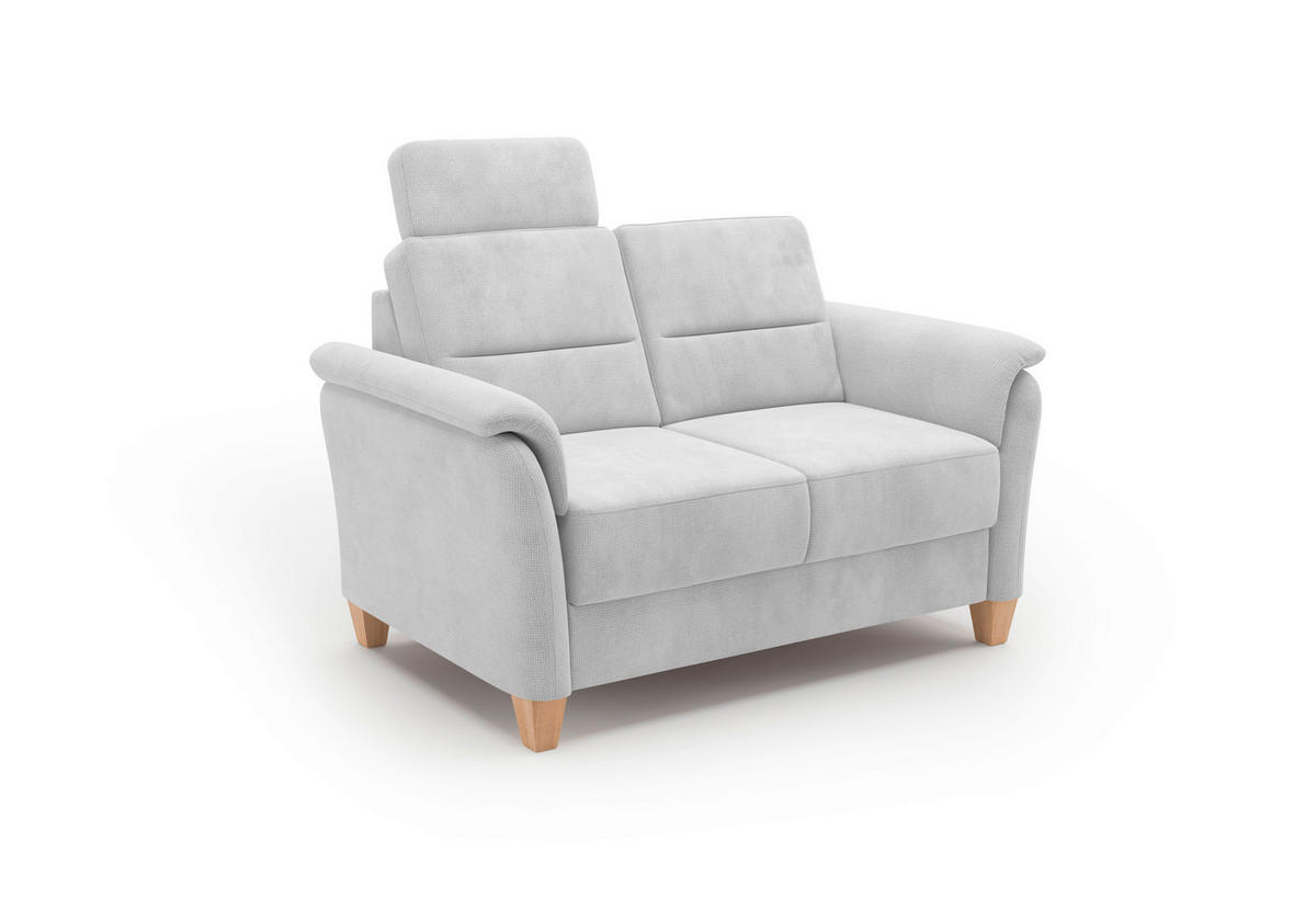 2-SITZER-SOFA in Flachgewebe Silberfarben  - Eichefarben/Silberfarben, KONVENTIONELL, Holz/Textil (149/89/89cm) - Sit & More