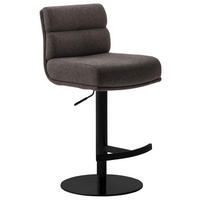 BARHOCKER Metall, Textil Schwarz, Cappuccino  - Schwarz/Cappuccino, Design, Textil/Metall (43/84/52cm) - Dieter Knoll