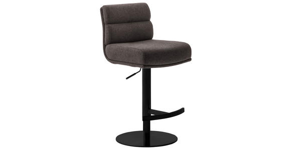 BARHOCKER in Schwarz, Cappuccino  - Schwarz/Cappuccino, Design, Textil/Metall (43/84/52cm) - Dieter Knoll