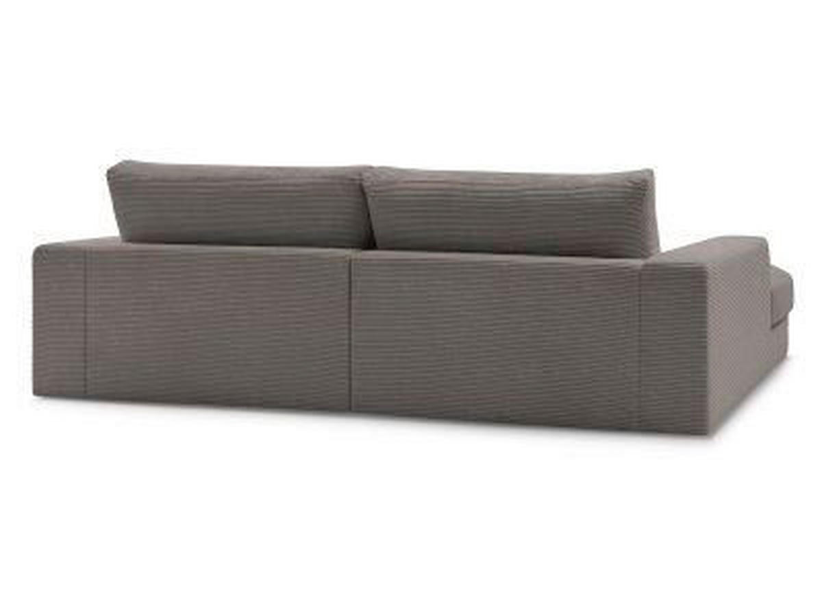 ECKSOFA  LEONARD Taupe Cord  - Taupe/Schwarz, MODERN, Kunststoff/Textil (274/159cm)
