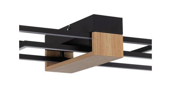 LED-DECKENLEUCHTE 96,5/25/9 cm   - Schwarz, Basics, Holz/Kunststoff (96,5/25/9cm) - Novel
