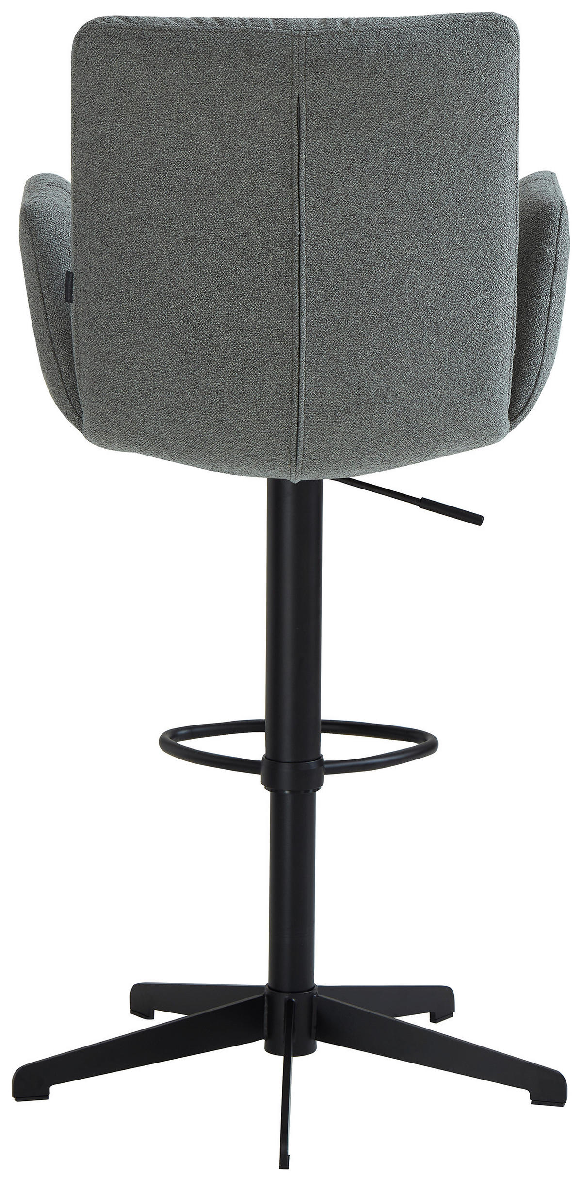 BARHOCKER Leinenoptik Grün, Schwarz Stahl Sitzfläche 360° drehbar  - Schwarz/Grün, Design, Textil/Metall (58/107-125/57cm) - Dieter Knoll