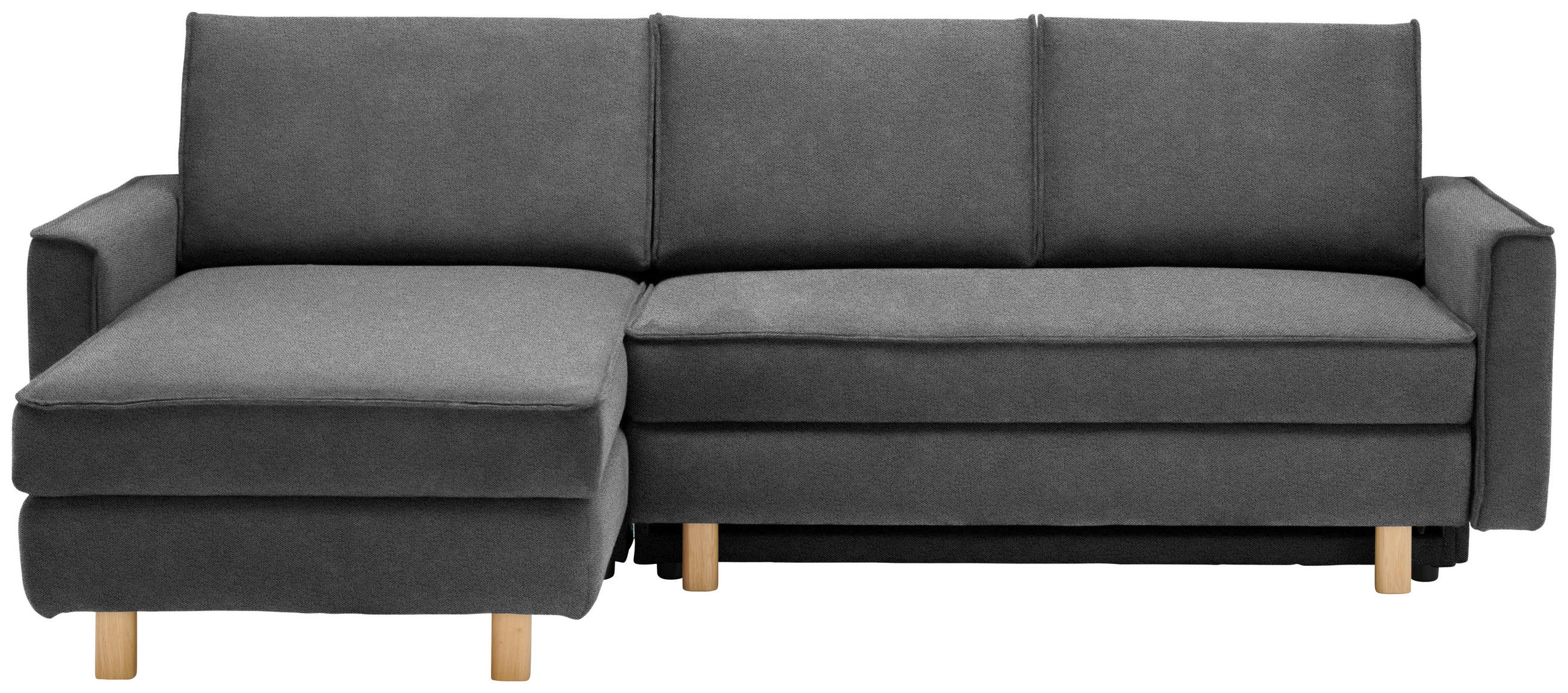 ECKSOFA in Chenille Dunkelgrau  170/237 cm  - Eichefarben/Dunkelgrau, KONVENTIONELL, Holz/Textil (170/237cm) - Sedda