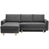 ECKSOFA in Chenille Dunkelgrau  170/237 cm  - Eichefarben/Dunkelgrau, KONVENTIONELL, Holz/Textil (170/237cm) - Sedda