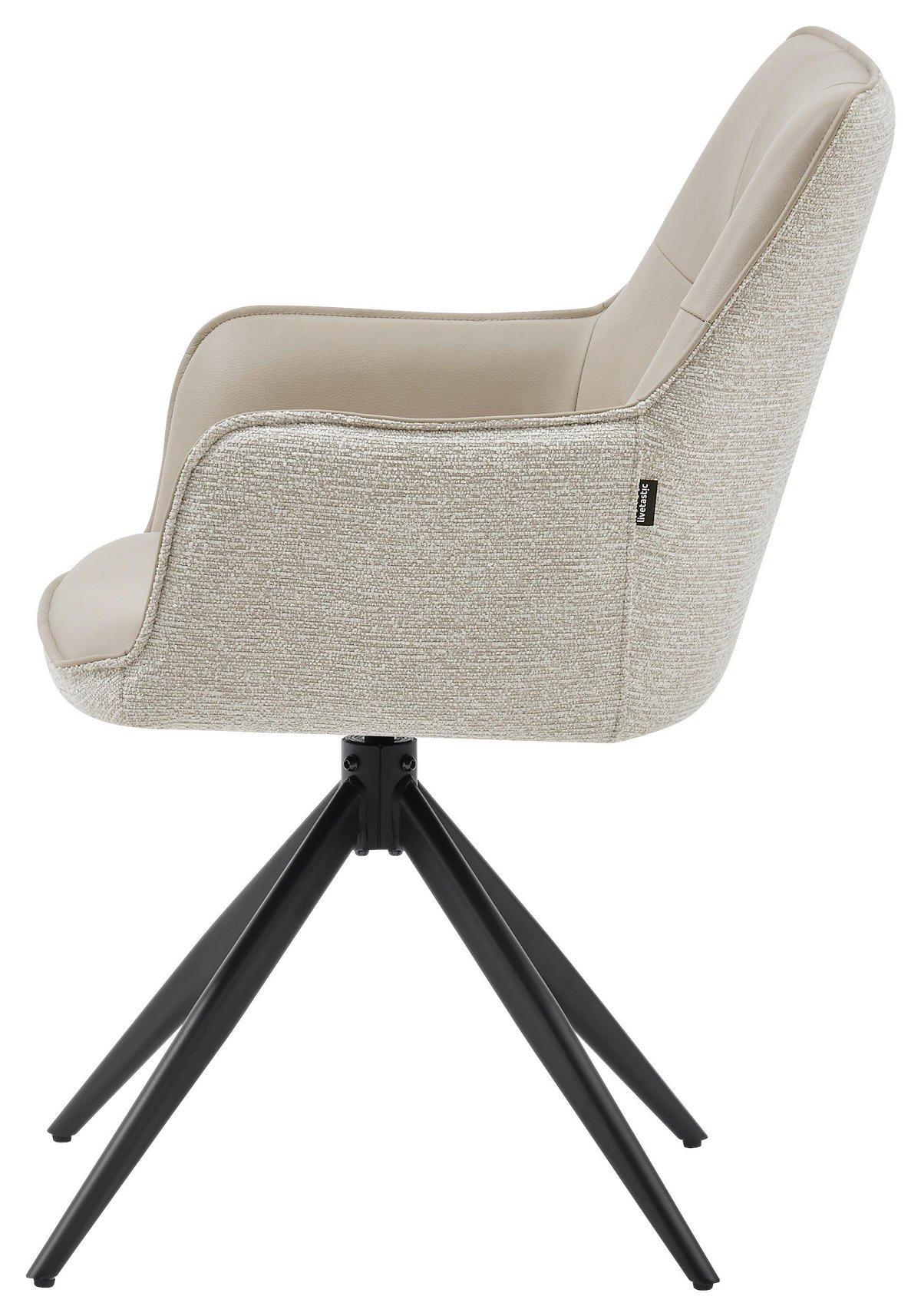 STOLICA S NASLONOM ZA RUKE  crna, taupe  drvo, metal, tekstil      - crna/taupe, Moderno, drvo/metal (58/87/61,5cm) - Livetastic