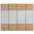 SCHWEBETÜRENSCHRANK  in Eiche Artisan, Seidengrau  - Chromfarben/Seidengrau, KONVENTIONELL, Glas/Holzwerkstoff (271/235/68cm) - Novel