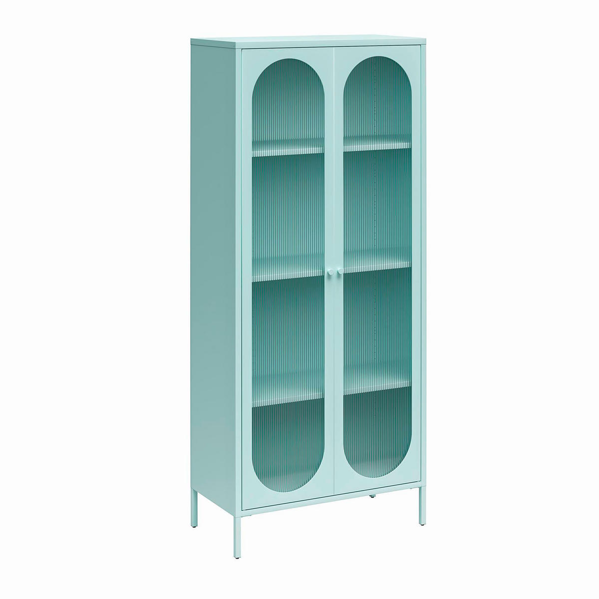 GARDEROBENSCHRANK Luna   in 80/186/40 cm  - Blau, Design, Glas/Metall (80/186/40cm) - MID.YOU