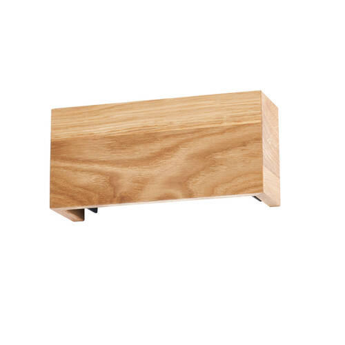 LED VÄGGLAMPA Shine-Wood   - svart, Natur, metall/trä (10/21/7cm) - Fischer & Honsel