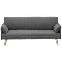 SCHLAFSOFA Cord Grau  - Naturfarben/Grau, Design, Holz/Textil (193/81/92cm) - Livetastic