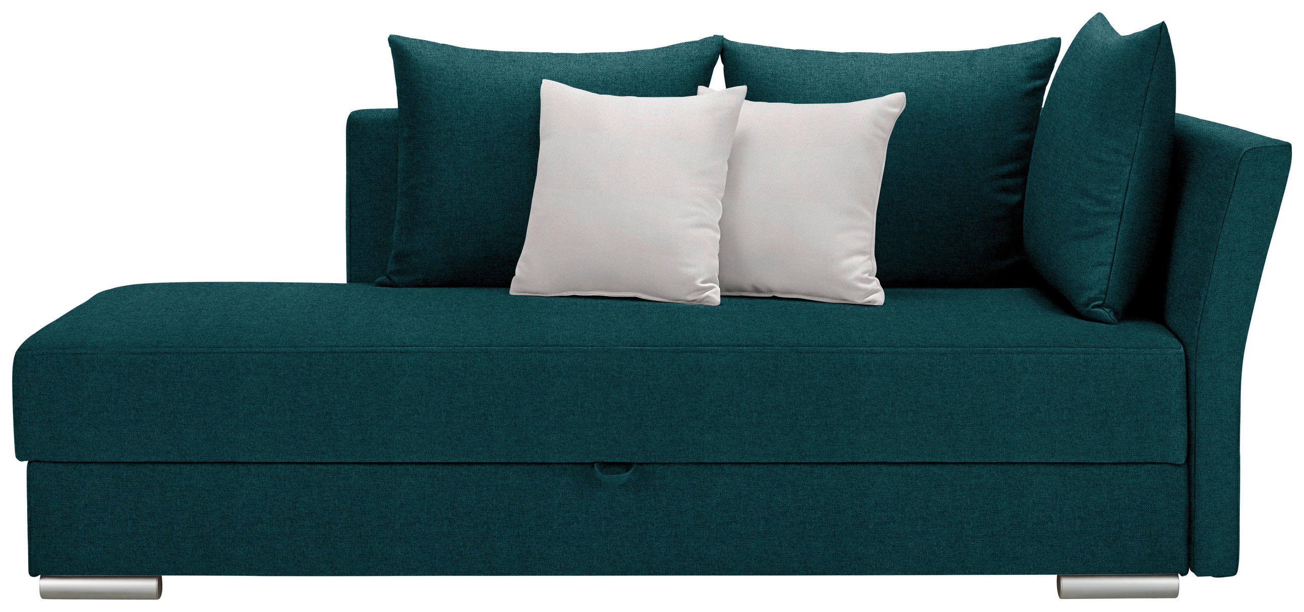 LEŽADLO, textil, 220/93/100 cm - biela/chrómová, Design, textil/plast (220/93/100cm) - Livetastic