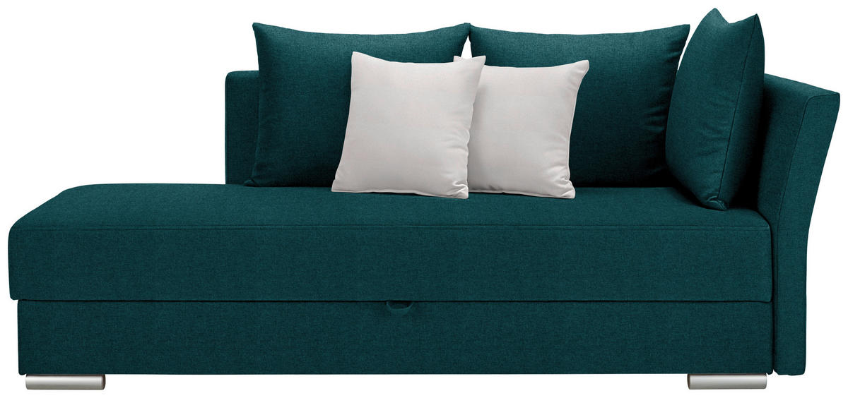 LIEGE  in Webstoff Türkis  - Türkis/Chromfarben, Design, Kunststoff/Textil (220/93/100cm) - Xora