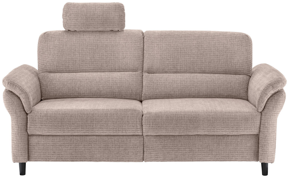 3-SITZER-SOFA in Mikrofaser Beige  - Beige/Schwarz, Modern, Holz/Textil (192/90/89cm) - Livetastic