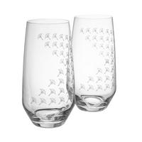 LONGDRINKGLAS FADED CORNFLOWER 460 ml 2-teilig  - Design, Glas (7,6/14,5cm) - Joop!