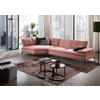 ECKSOFA in Flachgewebe Altrosa  157/344 cm  - Schwarz/Altrosa, Design, Textil/Metall (157/344cm) - Chilliano