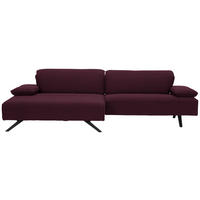 ECKSOFA in Flachgewebe Lila  166/280 cm  - Anthrazit/Lila, Design, Textil/Metall (166/280cm) - Johann Jakob