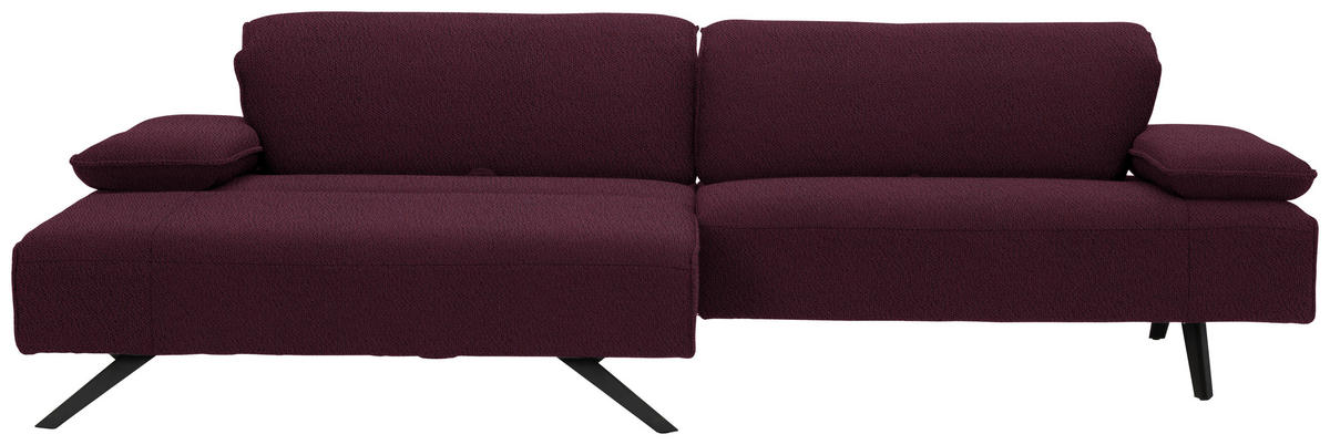 ECKSOFA in Flachgewebe Lila  166/280 cm  - Anthrazit/Lila, Design, Textil/Metall (166/280cm) - Johann Jakob