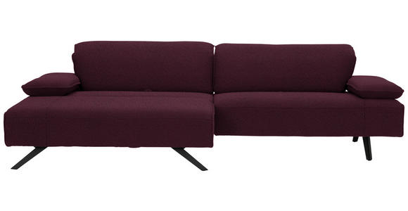 ECKSOFA in Flachgewebe Lila  - Anthrazit/Lila, Design, Textil/Metall (166/280cm) - Ambiente