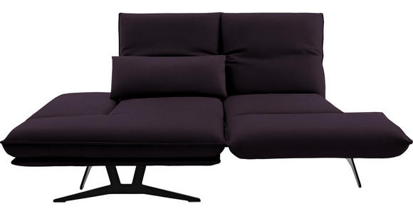 ECKSOFA in Echtleder Violett 130/210 cm - Gelb/Violett, Design, Leder/Metall (130/210cm) - Dieter Knoll