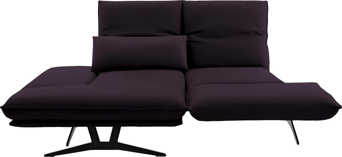 ECKSOFA  in Echtleder Violett  130/210 cm  - Gelb/Violett, Design, Leder/Metall (130/210cm) - Dieter Knoll