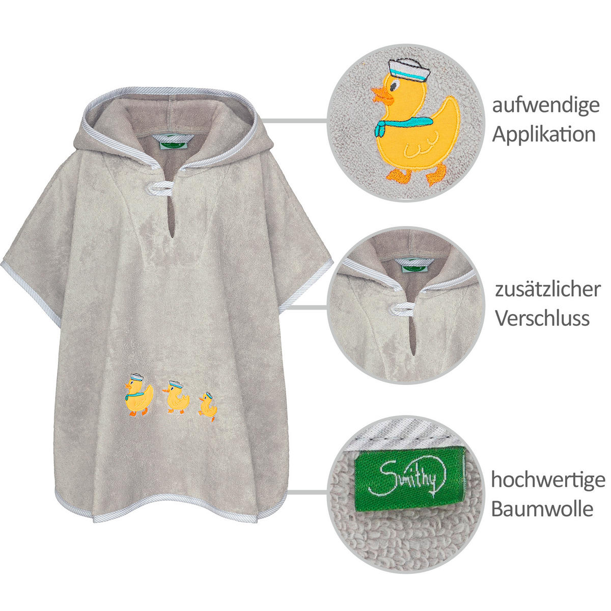 KAPUZENBADETUCH    - Hellgrau, Basics, Textil (70/55cm)