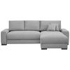 ECKSOFA Hellgrau Cord  - Hellgrau/Schwarz, Design, Holz/Textil (264/184cm) - Stylife