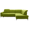 ECKSOFA in Chenille Limette  310/240 cm  - Limette/Schwarz, Design, Textil/Metall (310/240cm) - Xora