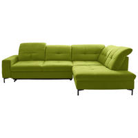 ECKSOFA in Chenille Limette  310/240 cm  - Limette/Schwarz, Design, Textil/Metall (310/240cm) - Xora