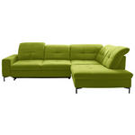 ECKSOFA in Chenille Limette  310/240 cm  - Limette/Schwarz, Design, Textil/Metall (310/240cm) - Xora