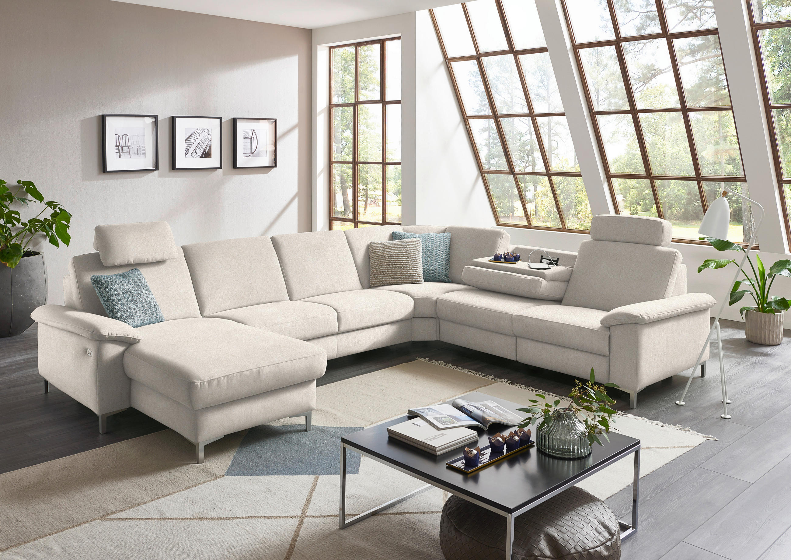 WOHNLANDSCHAFT in Chenille Naturfarben  - Alufarben/Naturfarben, Design, Textil/Metall (170/333/265cm) - Dieter Knoll