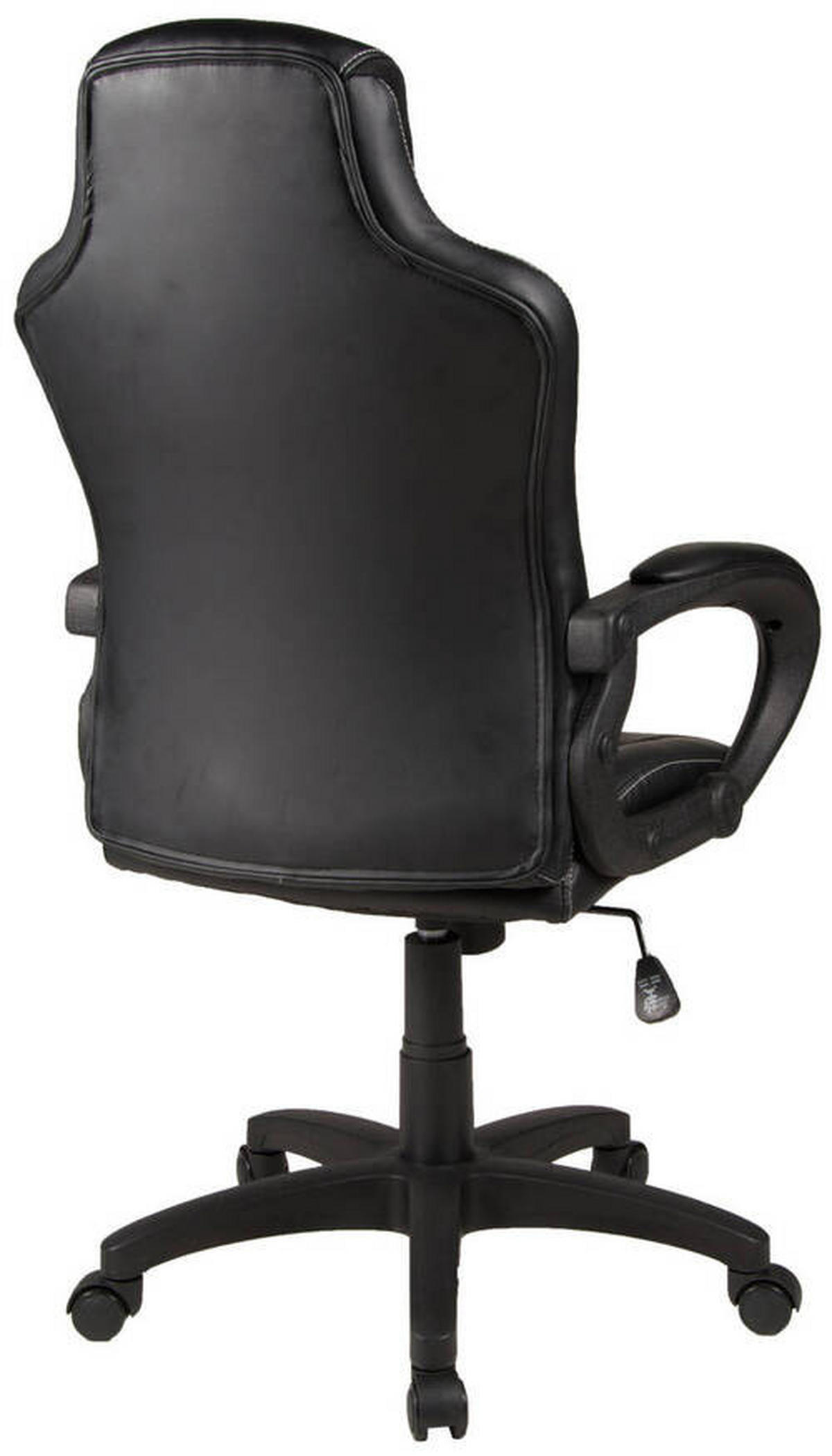 CHEFSESSEL Lederlook, Netz Schwarz  - Schwarz/Weiß, KONVENTIONELL, Textil (61/109-121/61cm) - Boxxx