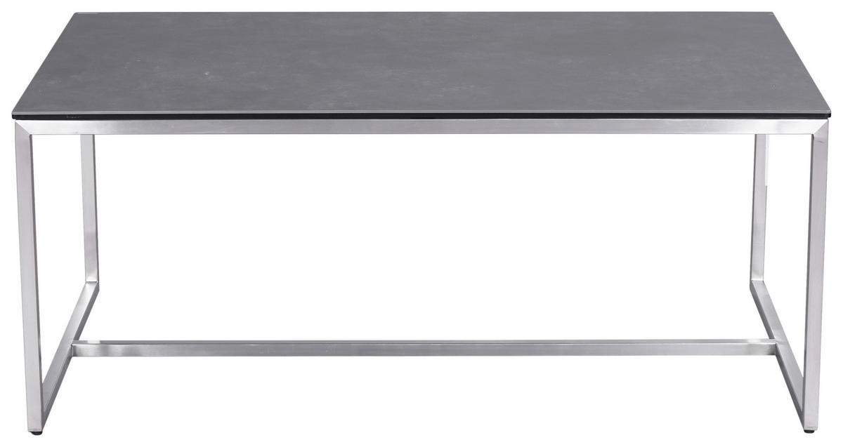 COUCHTISCH in Metall, Glas, Keramik 100/60/42 cm  - Edelstahlfarben/Anthrazit, Design, Glas/Keramik (100/60/42cm) - Novel