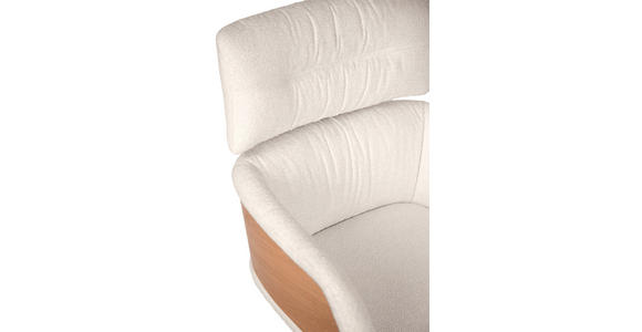 ARMLEHNSTUHL  Wippfunktion, Sitzfläche 360° drehbar, automatische Rückholfunktion Webstoff  - Eichefarben/Creme, Design, Holz/Textil (62/92/66cm) - Dieter Knoll