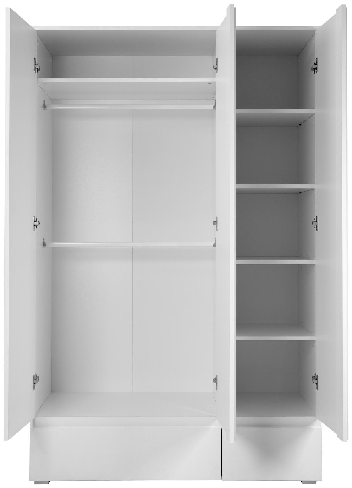 DREHTÜRENSCHRANK 3-türig Weiß  - Weiß, Basics, Holzwerkstoff (120/191/55cm) - MID.YOU