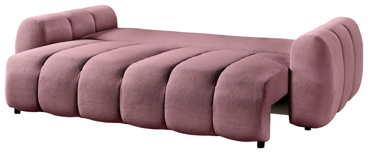 SCHLAFSOFA  mit Webstoff Pink  - Pink/Schwarz, KONVENTIONELL, Kunststoff/Textil (262/93/117cm) - Carryhome