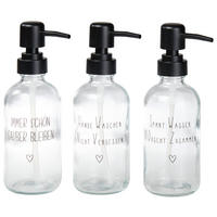 SEIFENSPENDER Kunststoff, Glas  - Transparent/Schwarz, Basics, Glas/Kunststoff (9/6/19cm)