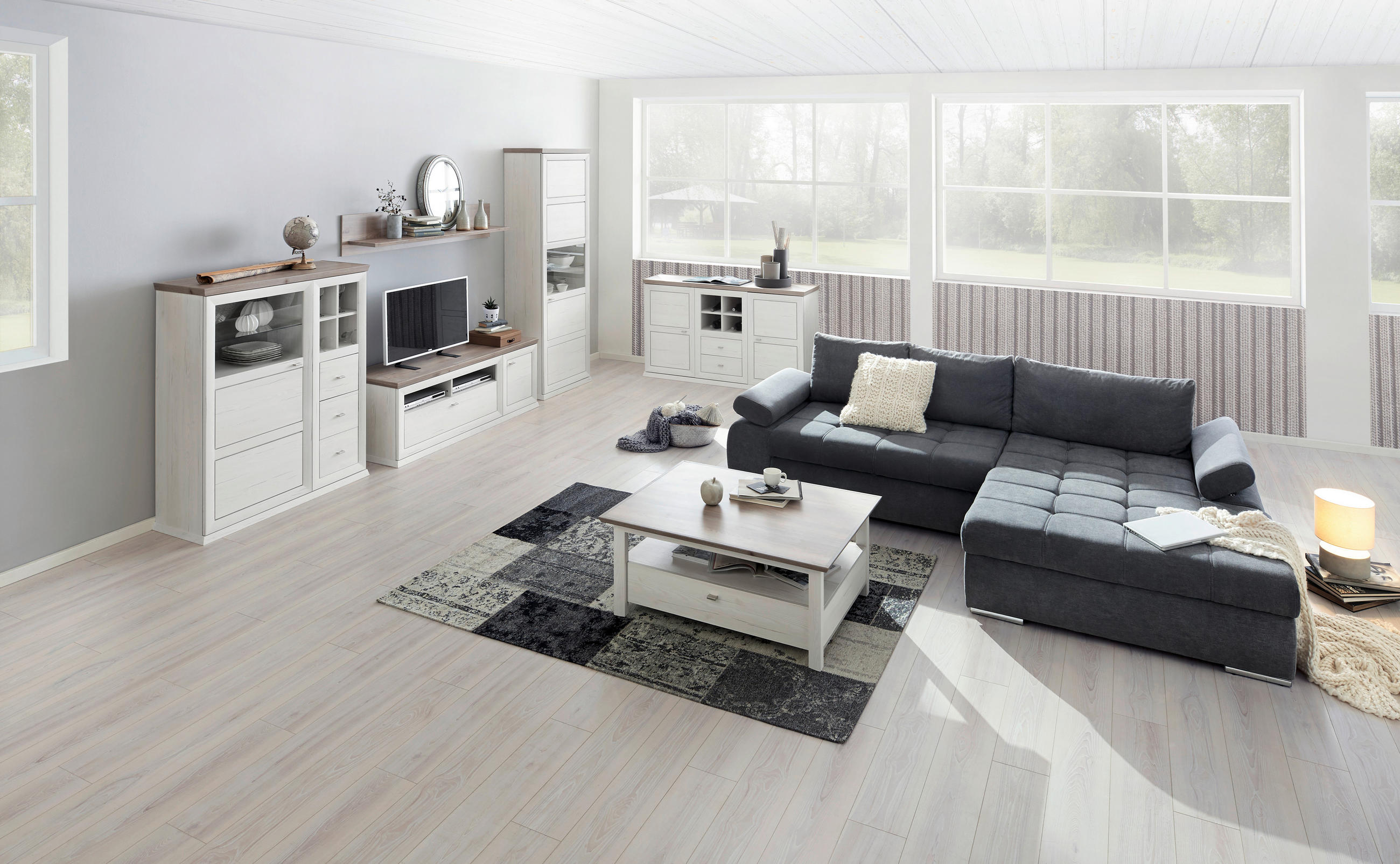 WANDBOARD Grau - Grau, LIFESTYLE (150/28/27cm) - Hom`in