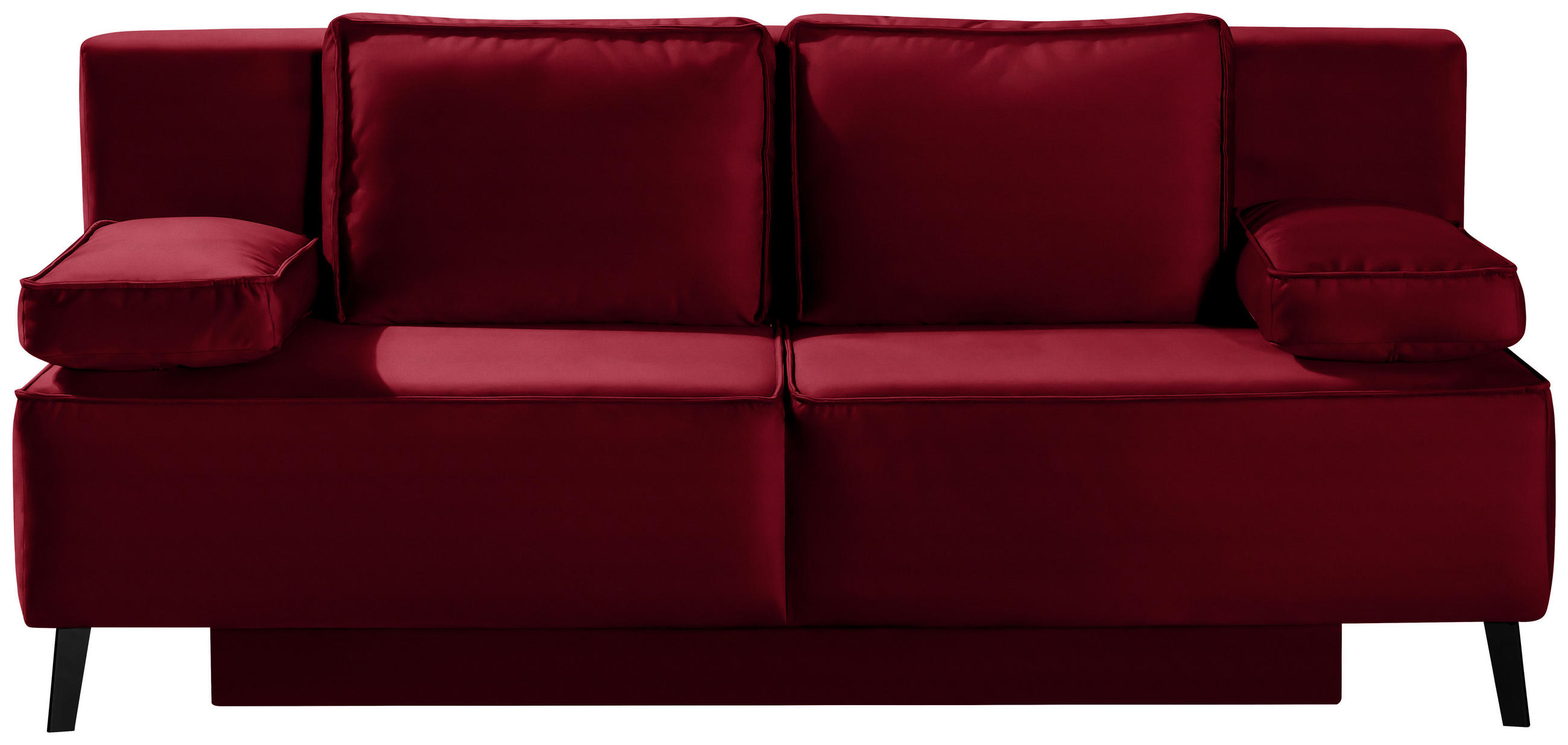 SCHLAFSOFA Percy in Dunkelrot  - Schwarz/Dunkelrot, KONVENTIONELL, Textil/Metall (197/91/88cm) - Novel