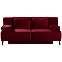 SCHLAFSOFA Percy in Dunkelrot  - Schwarz/Dunkelrot, KONVENTIONELL, Textil/Metall (197/91/88cm) - Novel