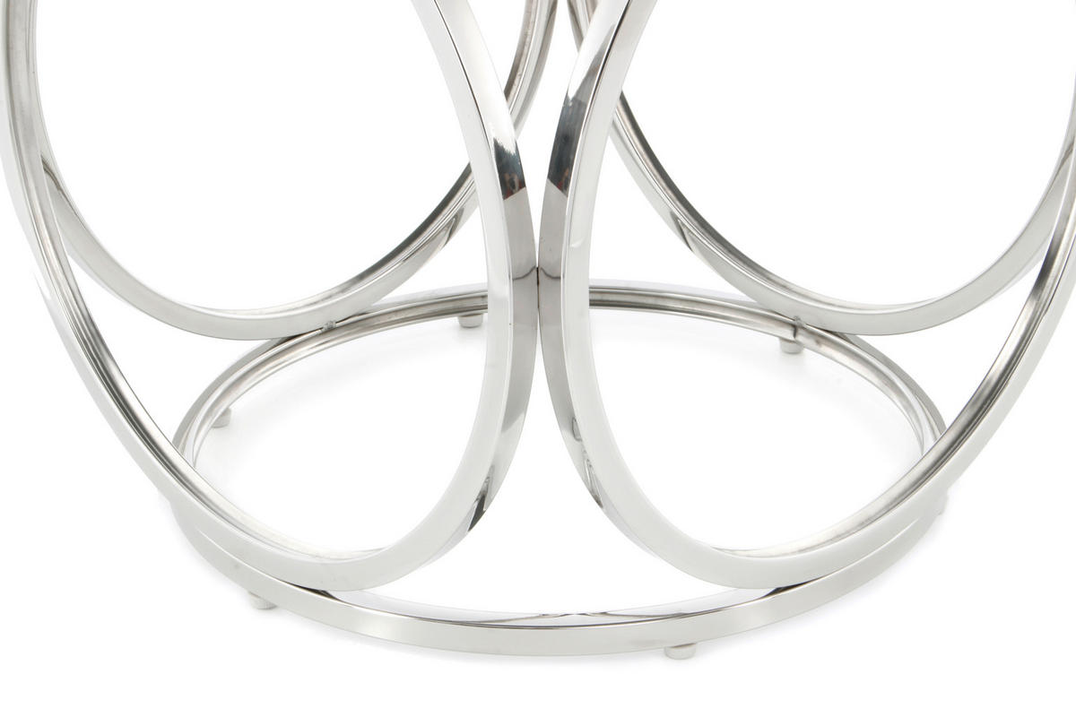 BEISTELLTISCH in Metall, Glas  - Silberfarben/Roségold, Design, Glas/Metall (40/42cm) - Kayoom