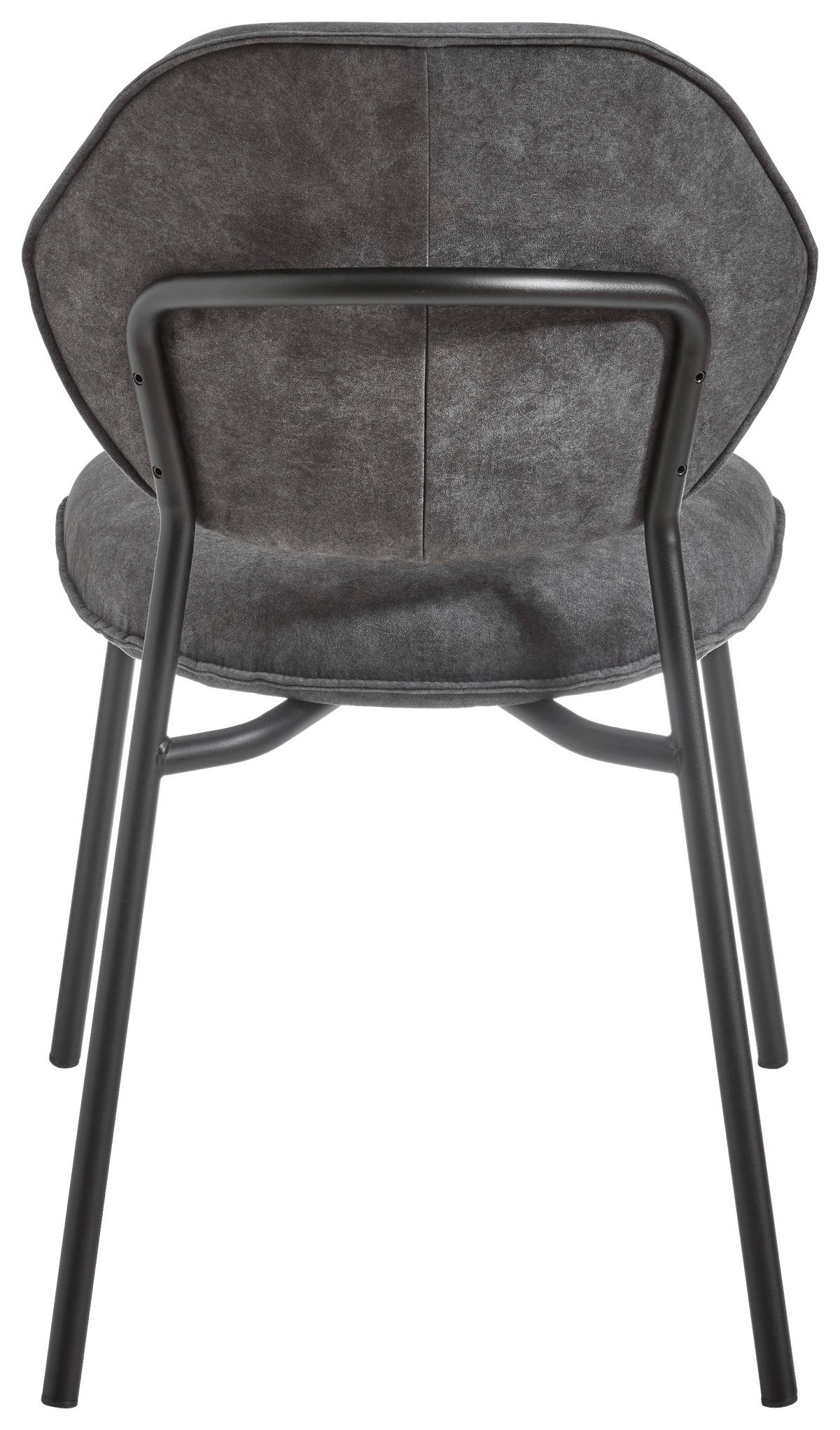 STUHL  Stoffauswahl, stapelbar Velours  - Schwarz/Grau, Basics, Textil/Metall (51/85/63cm) - Celina Home