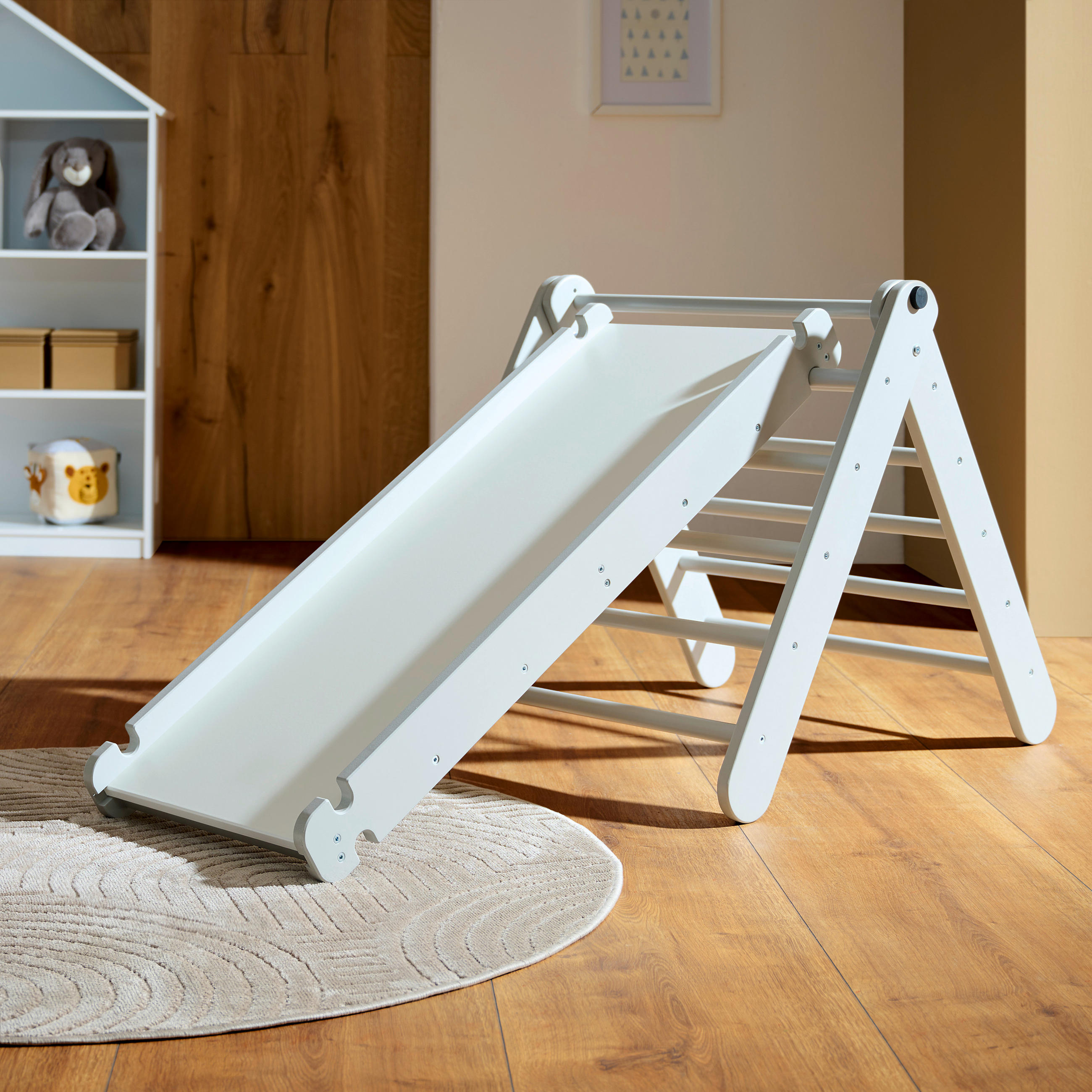 KLETTERDREIECK - Hellgrau, Trend, Holz (63/74/65cm) - Jimmylee