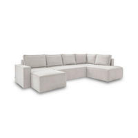 SJEDEĆA GARNITURA tekstil  bež   - bijela/siva, Design, tekstil/plastika (156/322/194cm) - MID.YOU