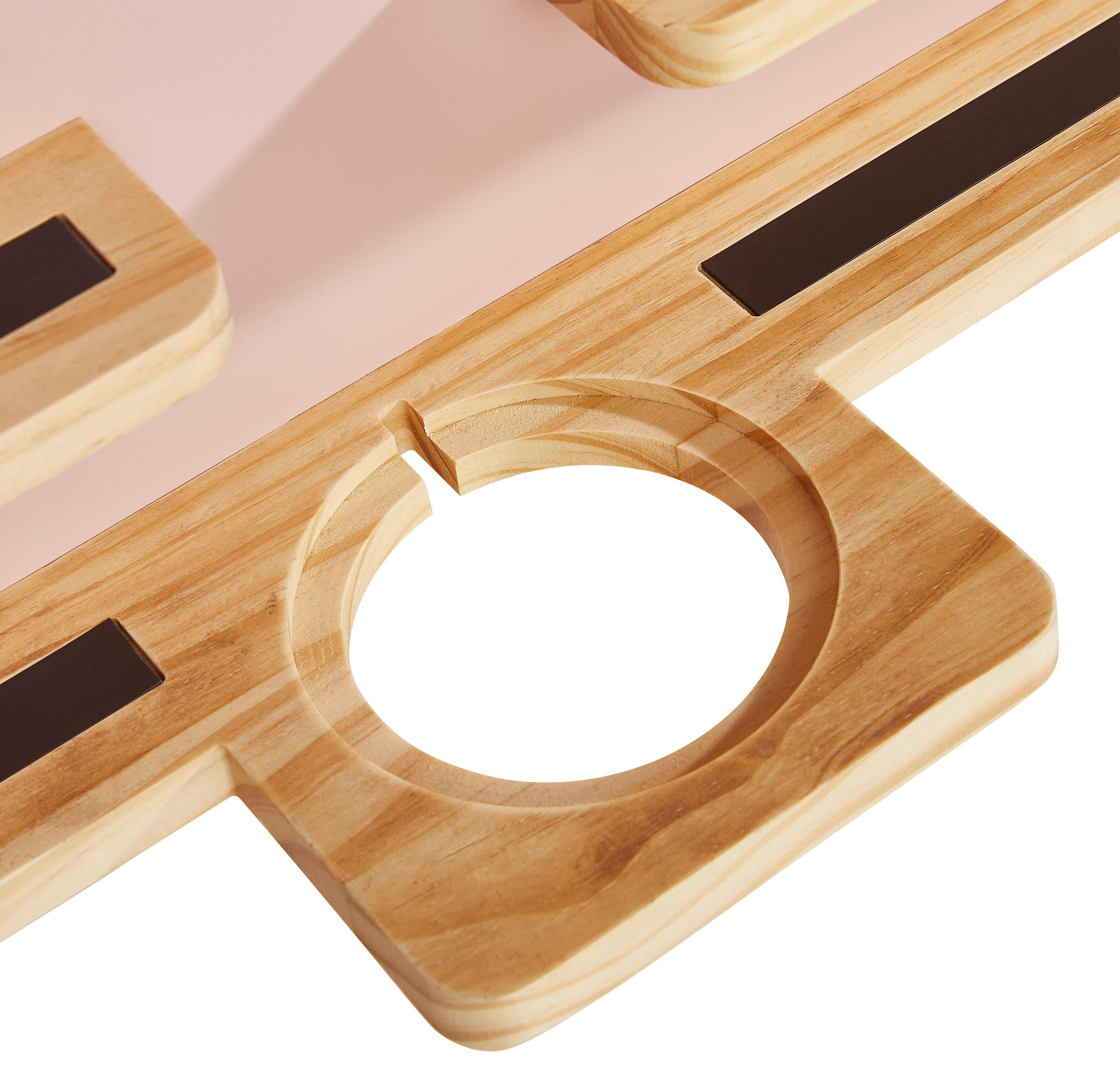 Regal für Toniebox und Figuren Kiefer massiv Naturfarben, Pink  - Pink/Naturfarben, Trend, Holz (58/59/15cm) - Ben'n'jen