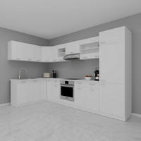 HÖRNKÖK 178/328 cm  i vit  - vit/aluminiumfärg, Klassisk, metall/trämaterial (178/328cm) - MID.YOU