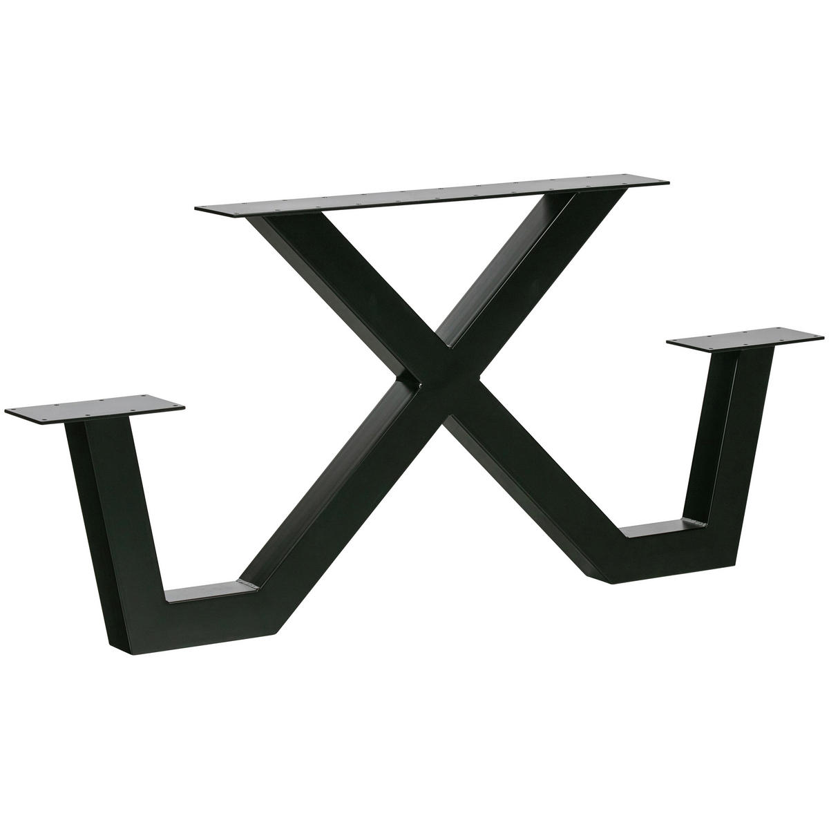TISCHGESTELL 142/13/70 cm  Metall Schwarz  - Schwarz, MODERN, Metall (142/13/70cm) - Livetastic