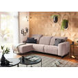 ECKSOFA  in Cord Rosa  180/266 cm  - Schwarz/Rosa, KONVENTIONELL, Textil/Metall (180/266cm) - Hom`in